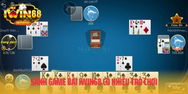 Sảnh game bài IWIN68 có nhiều trò chơi